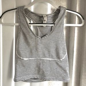 Cropped striped athletic top